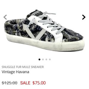 Vintage Havana Snuggle Mule fur Sneaker slip on cy